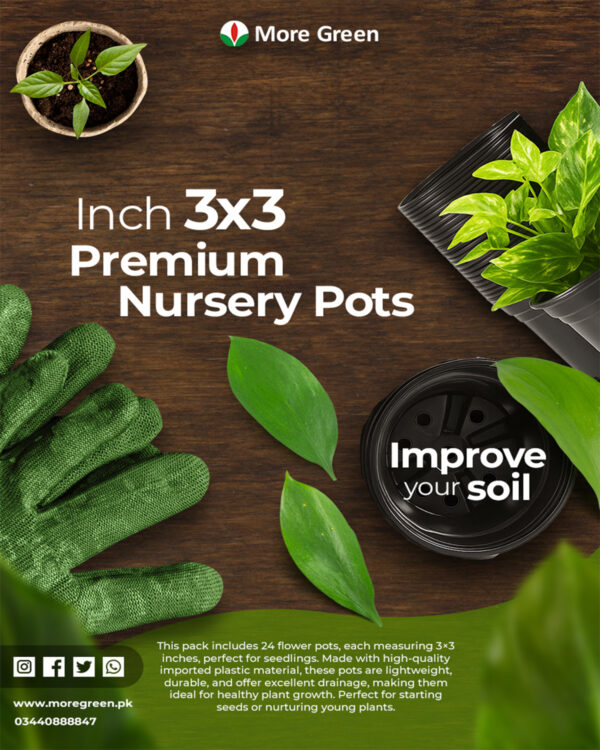 Post 1 Pack of 24 Small Flower Pots - Pots size 3×3inches - Pots For Seedling-Made with imported plastic material
