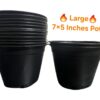 Big 8 inches Pack of 6 plastic flower pots - Pots for seedling or flowers - Made with Soft Imported Plastic Material-Pots