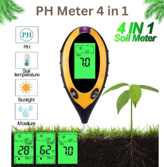 PH Meter 4 in 1 (Digital Soil Meter)