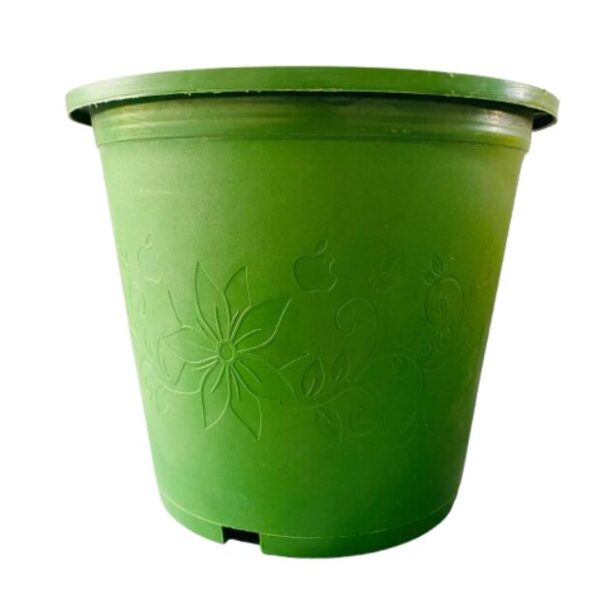 Plastic Pot 8 Inches (Flower Printed Pattern) | Durable & Decorative