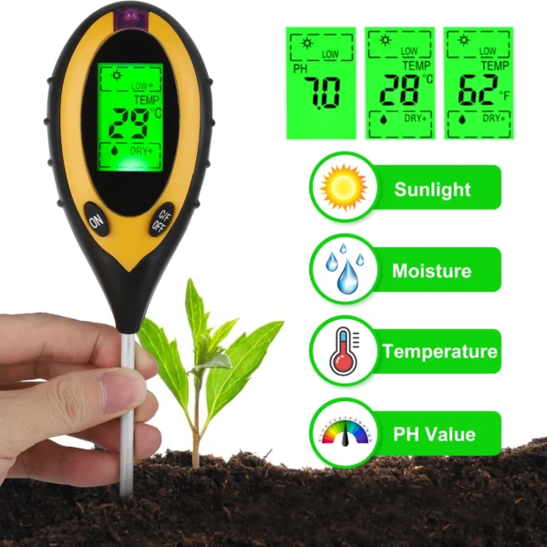 EEEkit-Soil-Tester-4-in-1-Soil-Moisture-Temperature-PH-Sunlight-Meter-Soil-Water-Humidity-Monitor-for-Plant-Care_3f63f3d7-2cd1-46da-bdb6-dd659cd3a88b.7ac5b2f726a5e2eea64c380b84c5f103 4-in-1 Digital Soil Meter – PH, Moisture, Light & Temperature