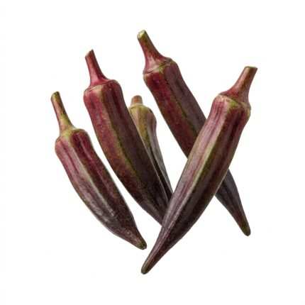 Red Burgundy Okra vegetable seed packet