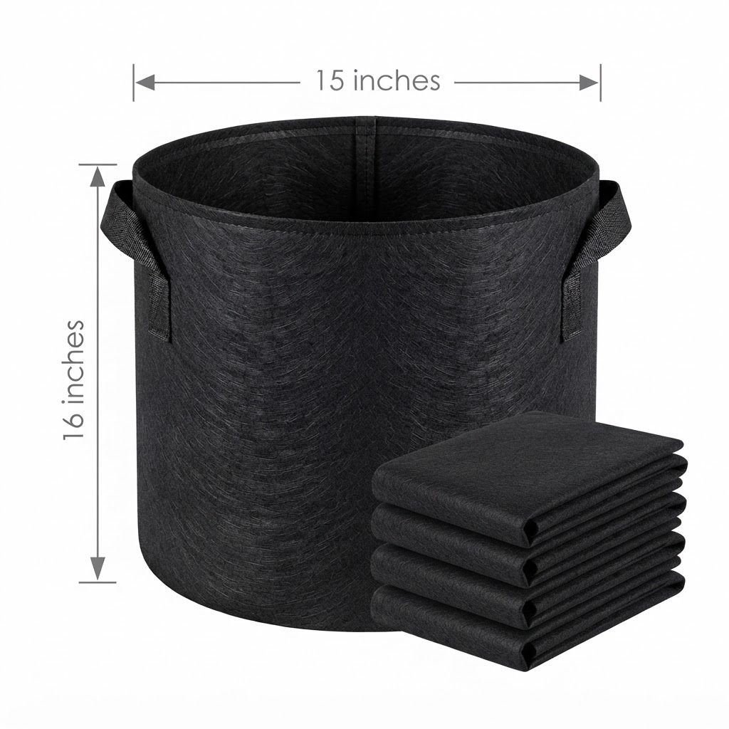 Fabric Grow Bag – 15 × 16 Inches – Deal of 5 Fabric Grow Bag – 15 × 16 Inches – Deal of 5