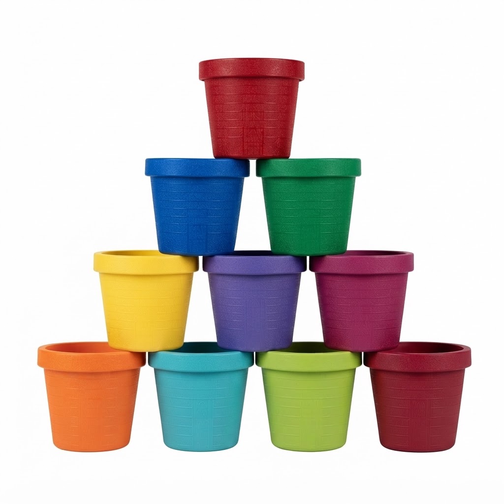 Fancy Fiber Pot – 8 × 9 Inches, Mixed Colors
