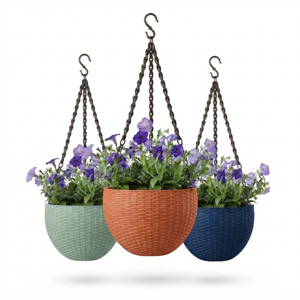 Hanging Chain Basket for Plants – Mixed Colors