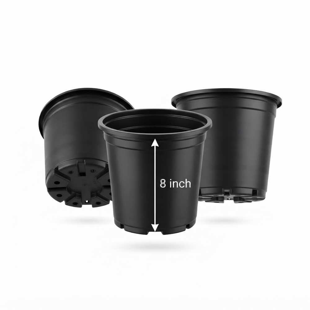 Plastic Pot – 8 Inches, Black